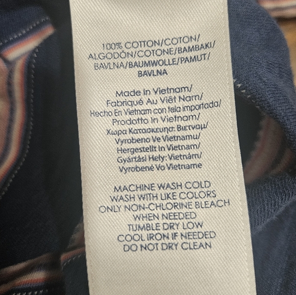 Chaps womens striped t-shirt size 2XL. Blue, pink, and white. - Picture 9 of 9